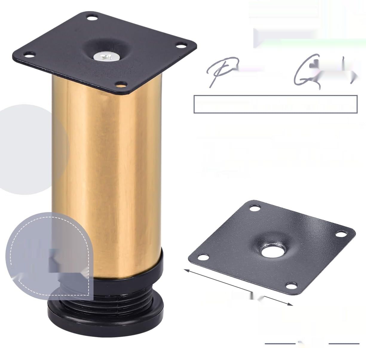 15 cm Metalowe Nóżki do Mebli, Btowin Zestaw 8 Regulowanych Nóżek Ze Stali