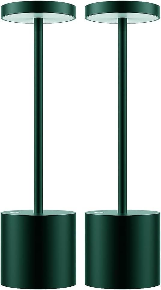 MQLOON Bezprzewodowa Lampa LED, 2 szt., Bateria, Metal, Ciemnozielona