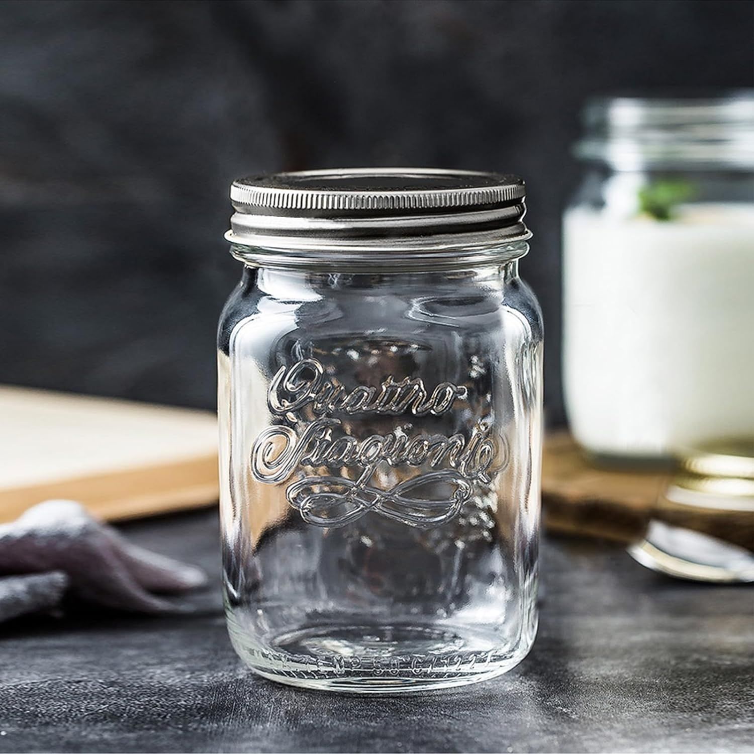 MASTERTOP 6 szklanek z pokrywką i słomką, 500 ml, hermetyczne Mason Jars.