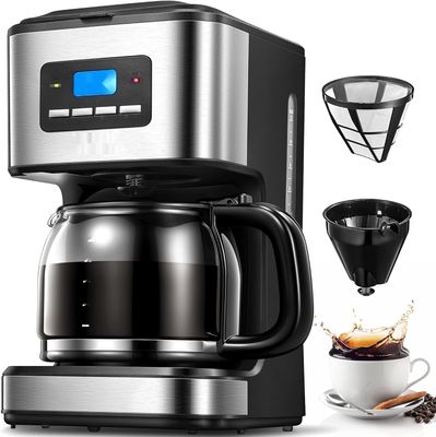 Yabano Ekspres do Kawy z Timerem, AromaSelector, Stały Filtr, 900W, 1,5 L
