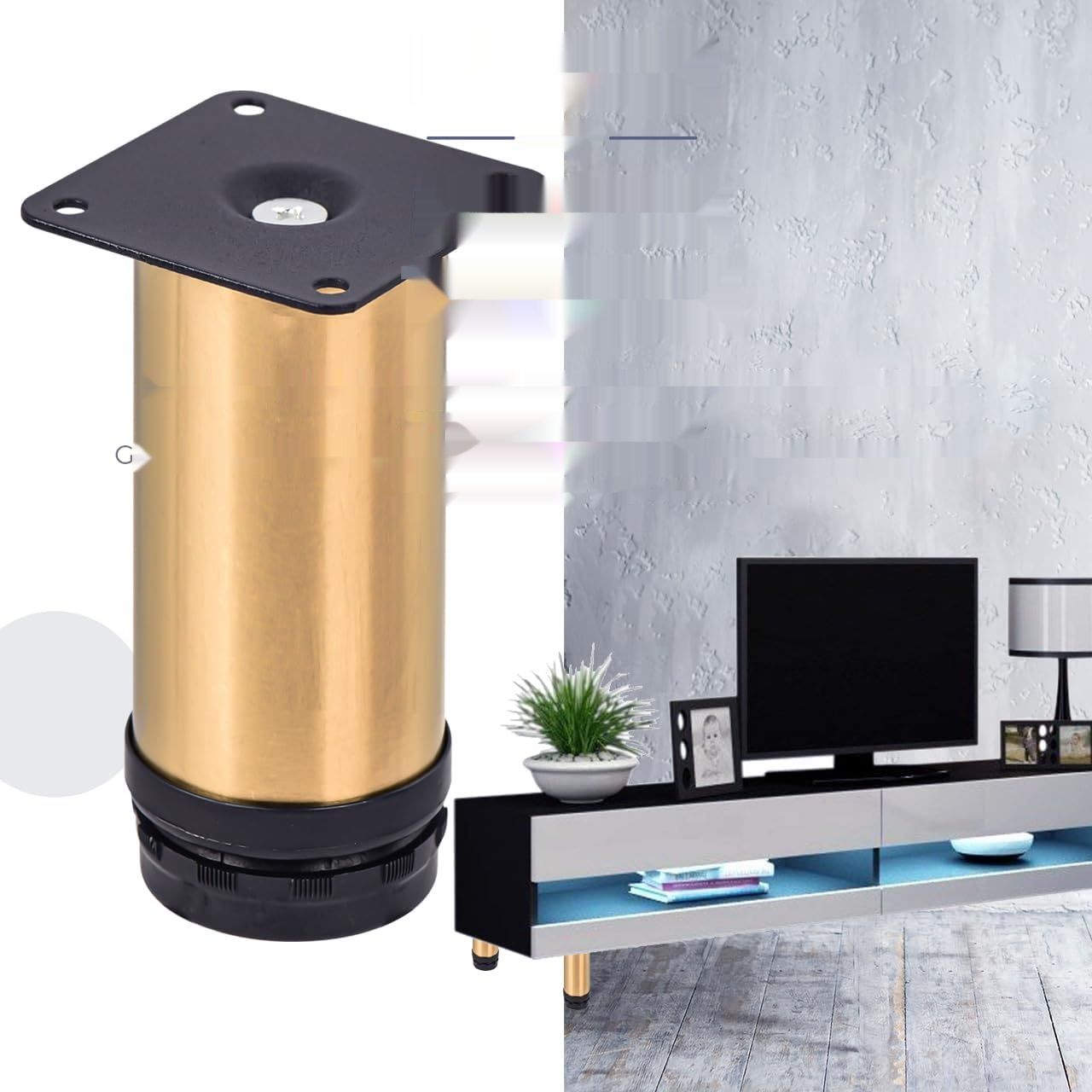 15 cm Metalowe Nóżki do Mebli, Btowin Zestaw 8 Regulowanych Nóżek Ze Stali