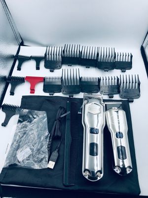 Hatteker Zestaw maszynki do włosów i brody, wodoodporna, USB (Srebrny)