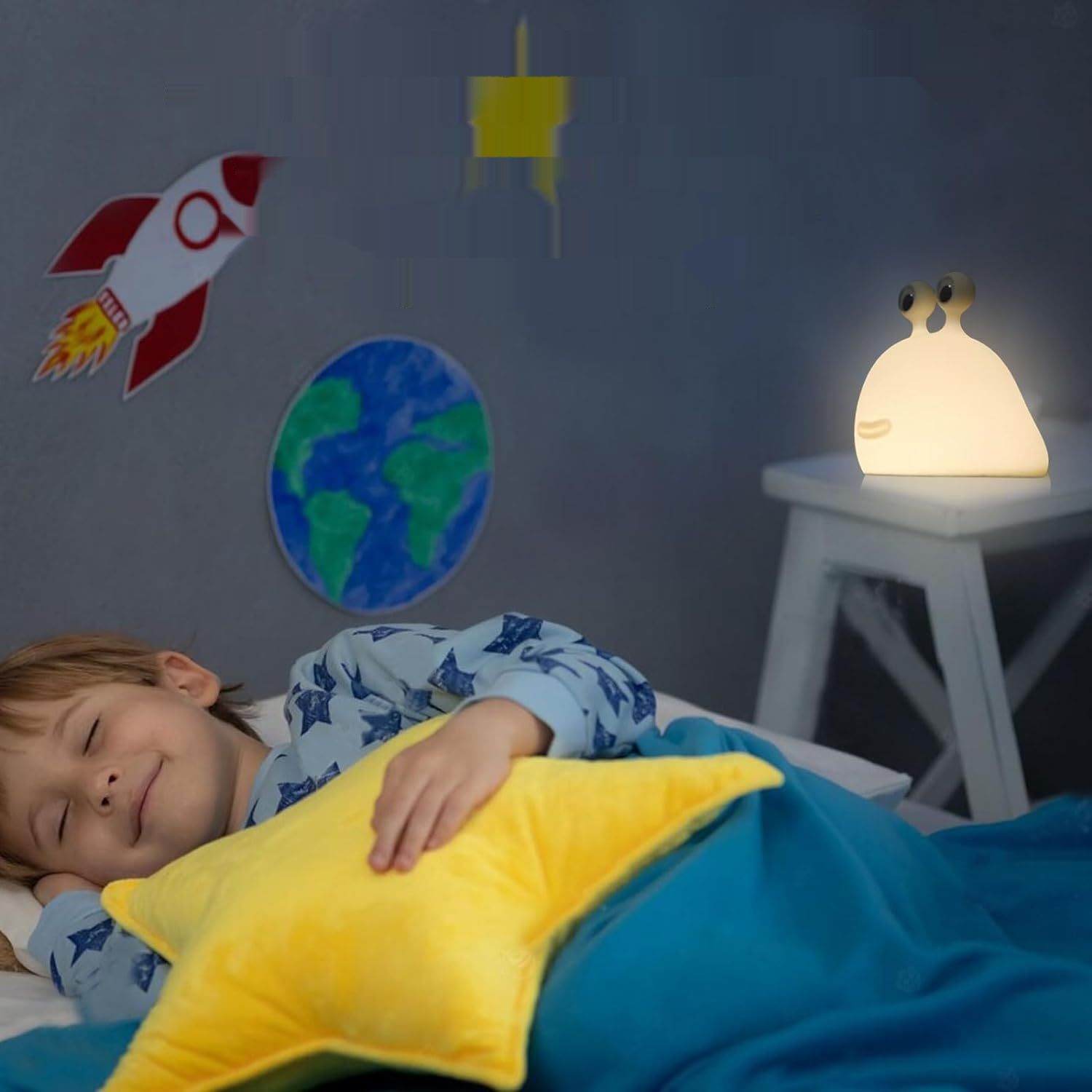 Kikuo Silikonowa Lampka Nocna Ślimak, dotykowe sterowanie, USB, przenośna.