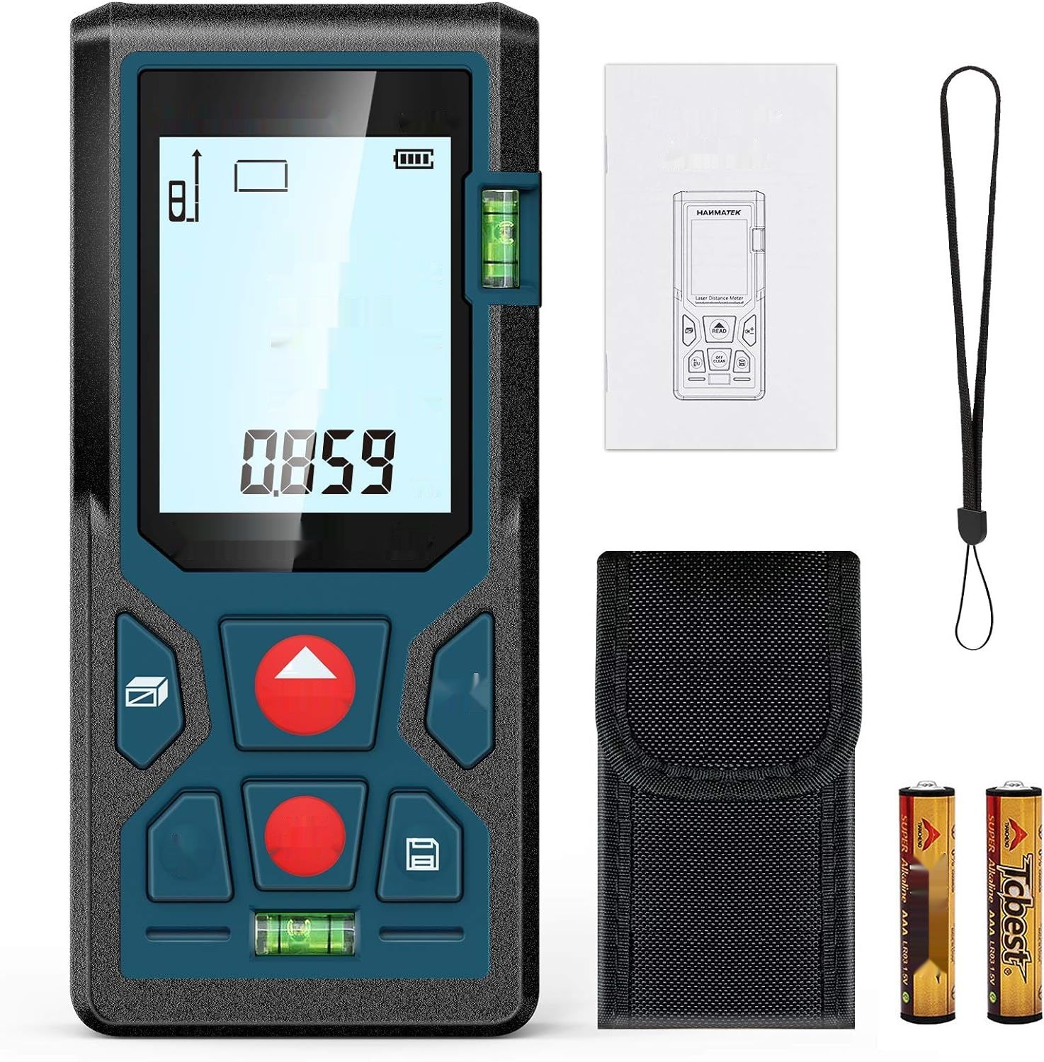 HANMATEK LM50 Dalmierz, cyfrowy, laserowe urządzenie pomiarowe z podświetleniem LCD