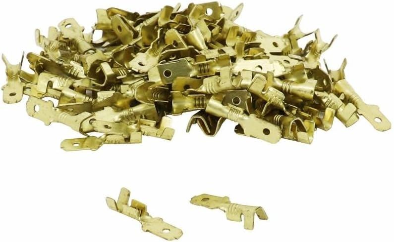 Selection P2R Końcówki Elektryczne Mosiężne Nieizolowane Płaskie Męskie 4.8mm (100 sztuk)