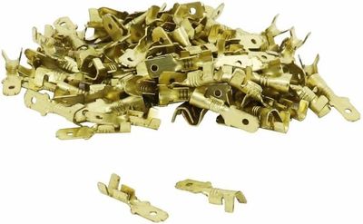 Selection P2R Końcówki Elektryczne Mosiężne Nieizolowane Płaskie Męskie 4.8mm (100 sztuk)