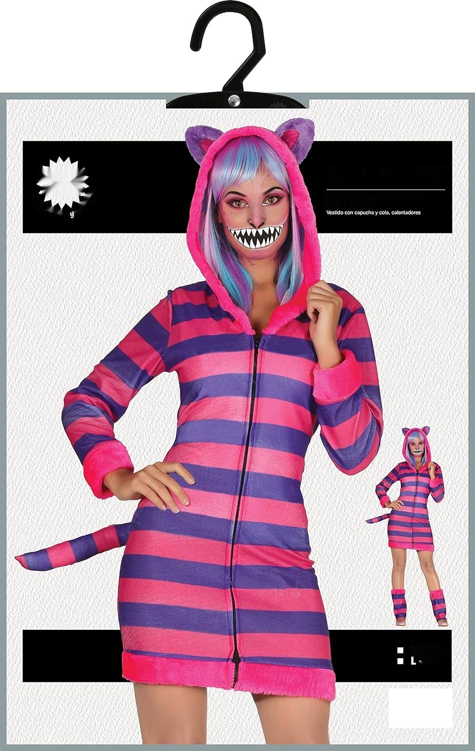 Fiestas Guirca Kostium cosplay Tabby Cat dla kobiet, wielokolorowy, l
