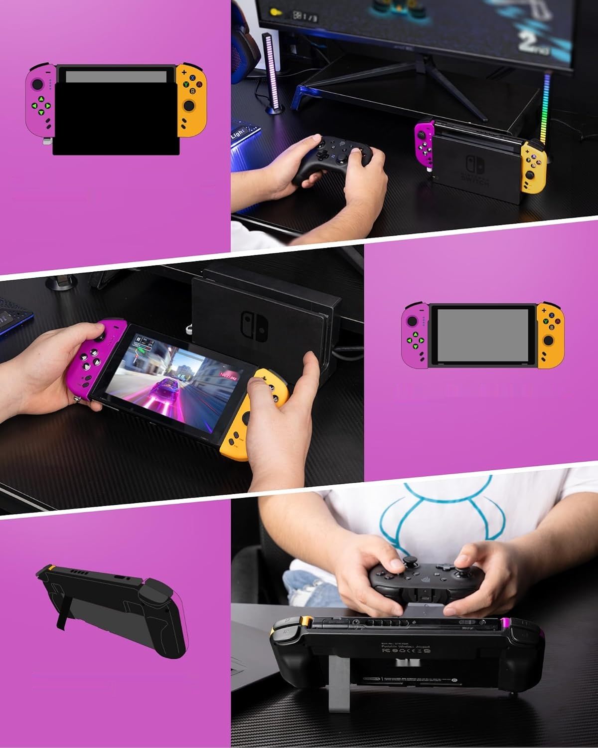 LEVEWAN Przełącznik/Switch OLED Kontroler, EasySMX Bluetooth Ręczny Kontroler