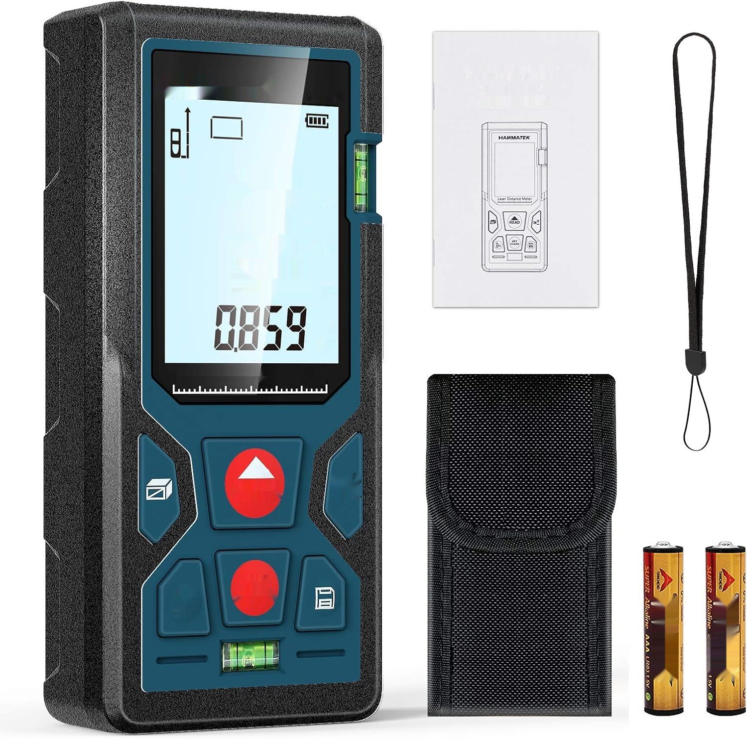 HANMATEK  LM50 Dalmierz, cyfrowy dalmierz laserowy z podświetleniem LCD