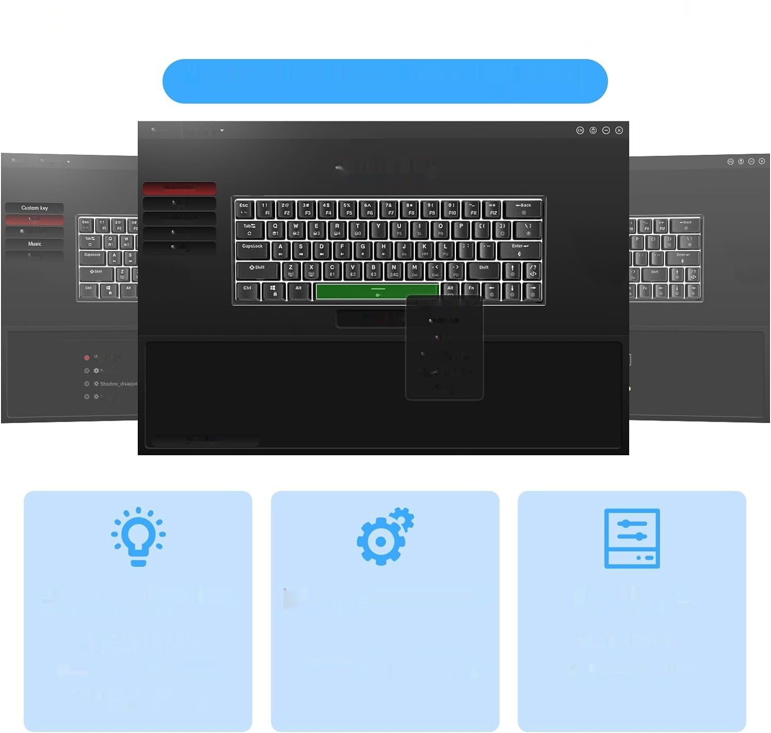 TMKB T63 Klawiatura Gamingowa, Mechaniczna, Blue Switch, Bluetooth, RGB