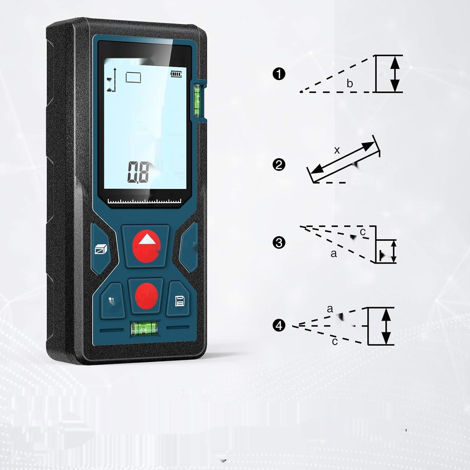 HANMATEK LM50 Dalmierz, cyfrowy, laserowe urządzenie pomiarowe z podświetleniem LCD