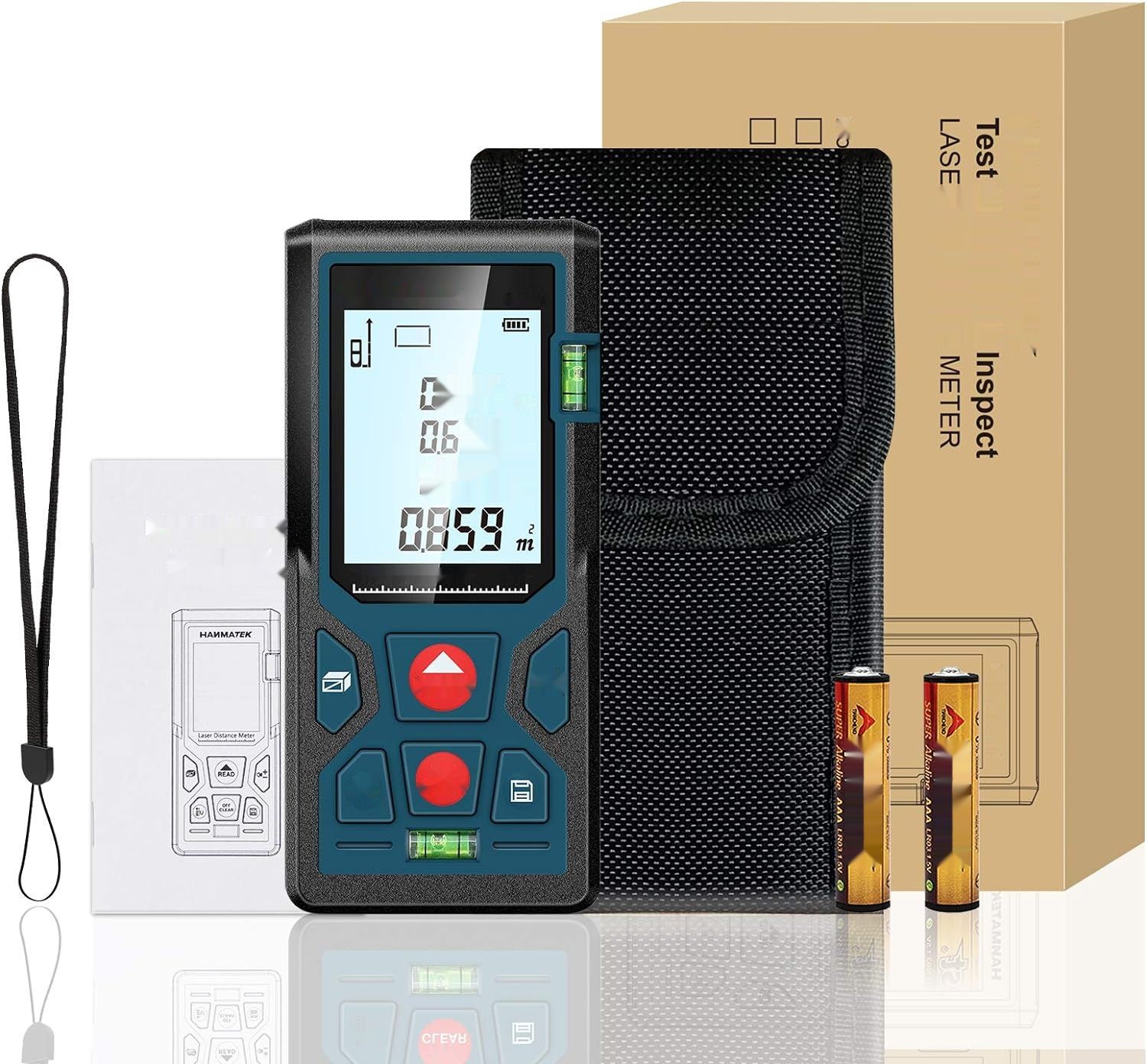 HANMATEK LM50 Dalmierz, cyfrowy, laserowe urządzenie pomiarowe z podświetleniem LCD