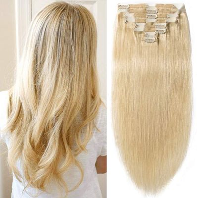 12&quot; Przedłużenia Natural Włosów na Klipsach #613 Blond 100% Remy 8 Pasemek