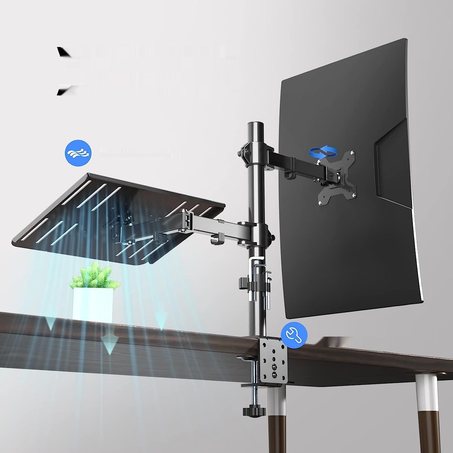 Suptek uchwyt do 2 monitorów LCD LED 13-27 cali, na biurko (MD6432TP004)