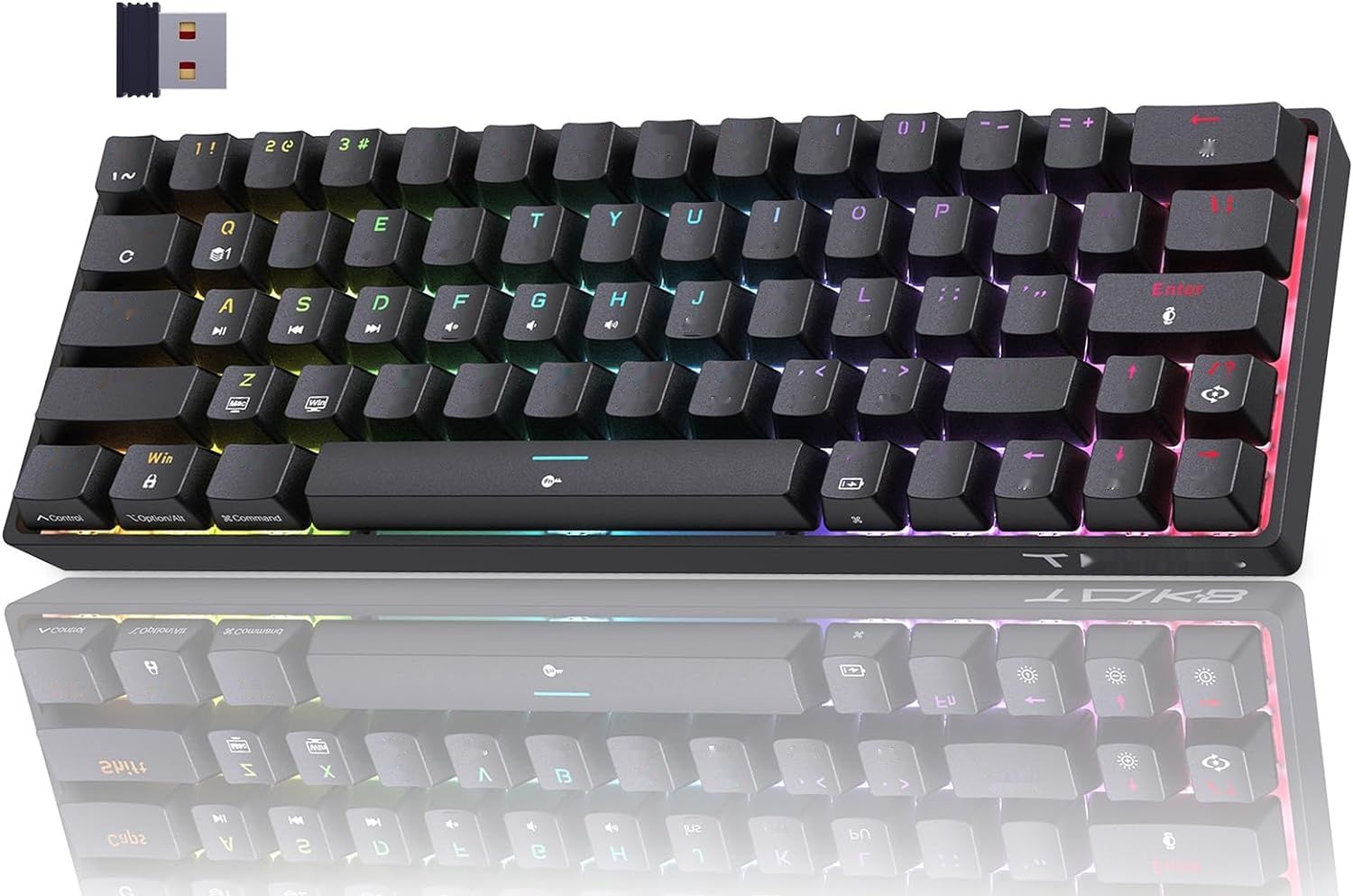 TMKB T63 Klawiatura Gamingowa, Mechaniczna, Blue Switch, Bluetooth, RGB