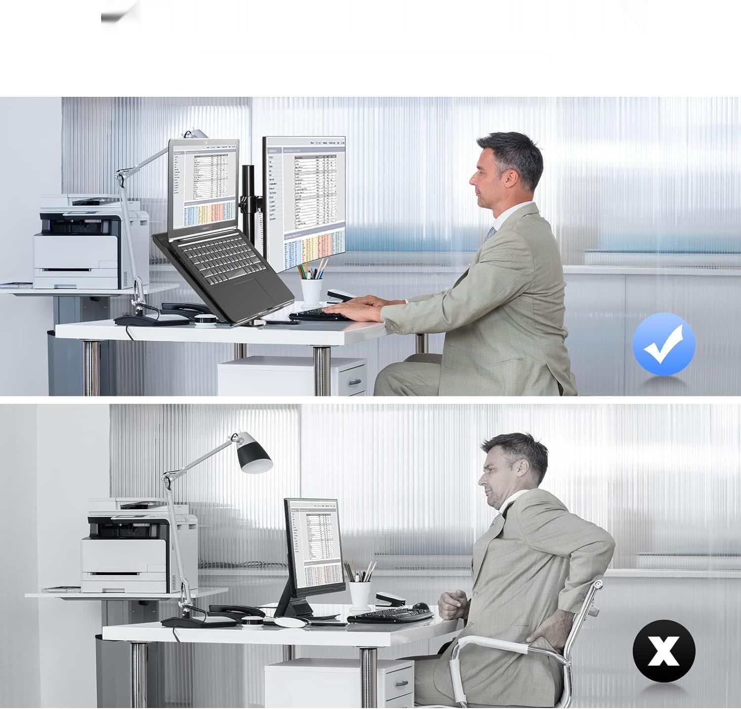Suptek uchwyt do 2 monitorów LCD LED 13-27 cali, na biurko (MD6432TP004)