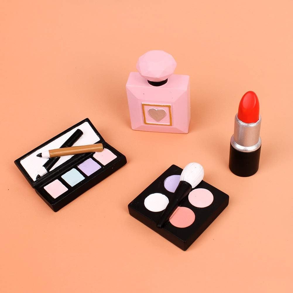 Unimal 4 dekoracje tortu z żywicy: toppery, flakony perfum, palety cieni.