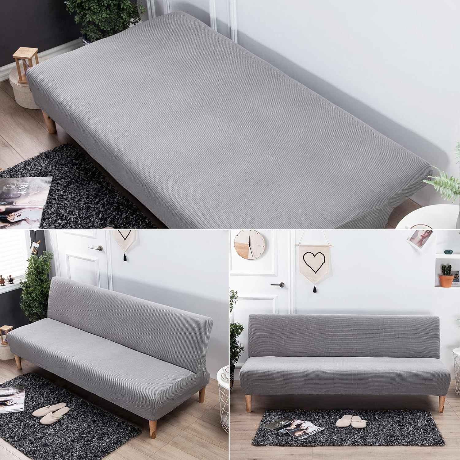 Pokrowiec na sofę bez podłokietników Carvapet (Dove Grey)