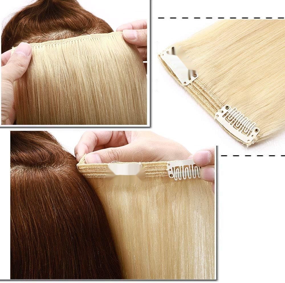 12&quot; Przedłużenia Natural Włosów na Klipsach #613 Blond 100% Remy 8 Pasemek