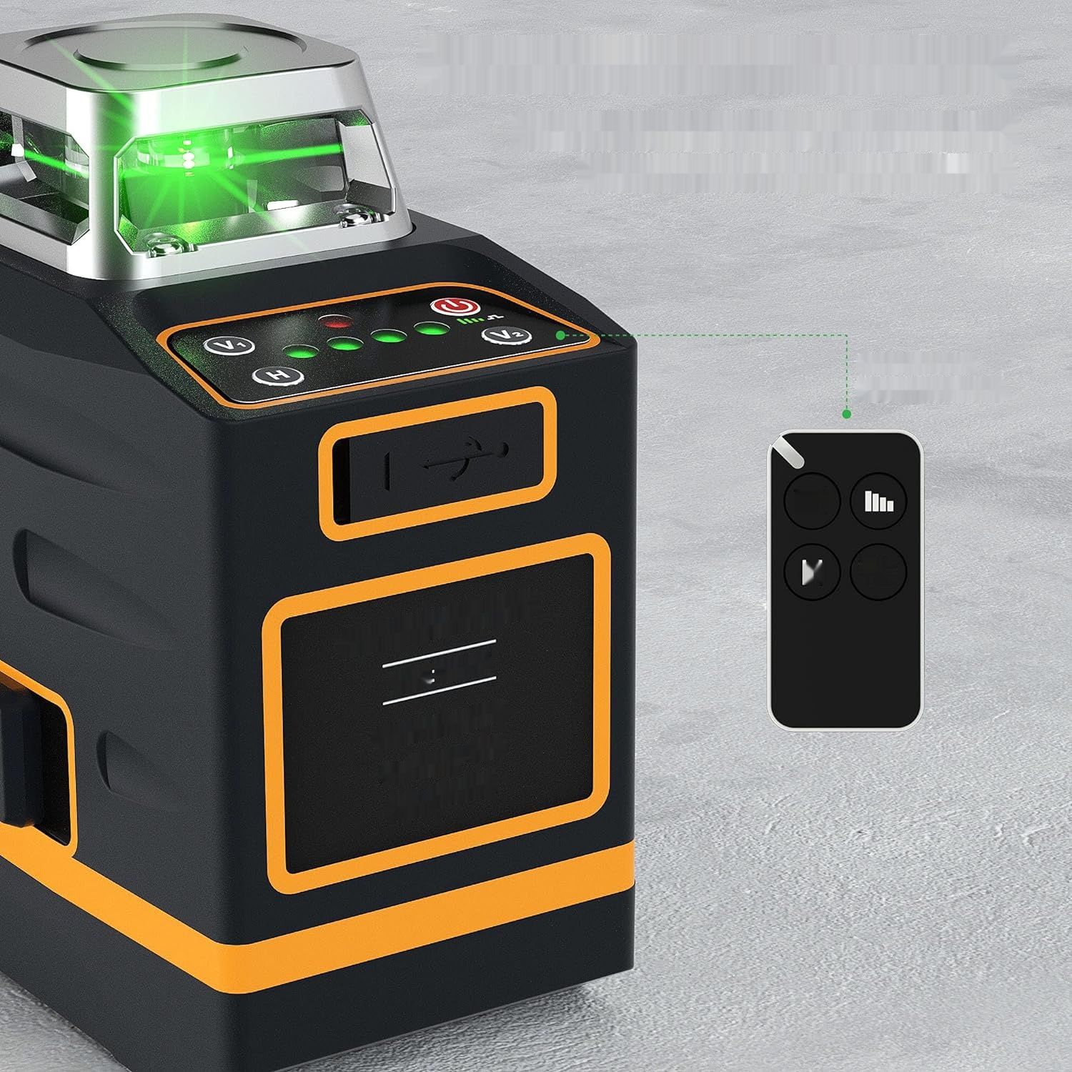 CIGMAN 3 x 360° Zielony Samopoziomujący Laser, 30h z akumulatorem litowym.