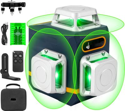 CIGMAN 3 x 360° Zielony Samopoziomujący Laser, 30h z akumulatorem litowym.