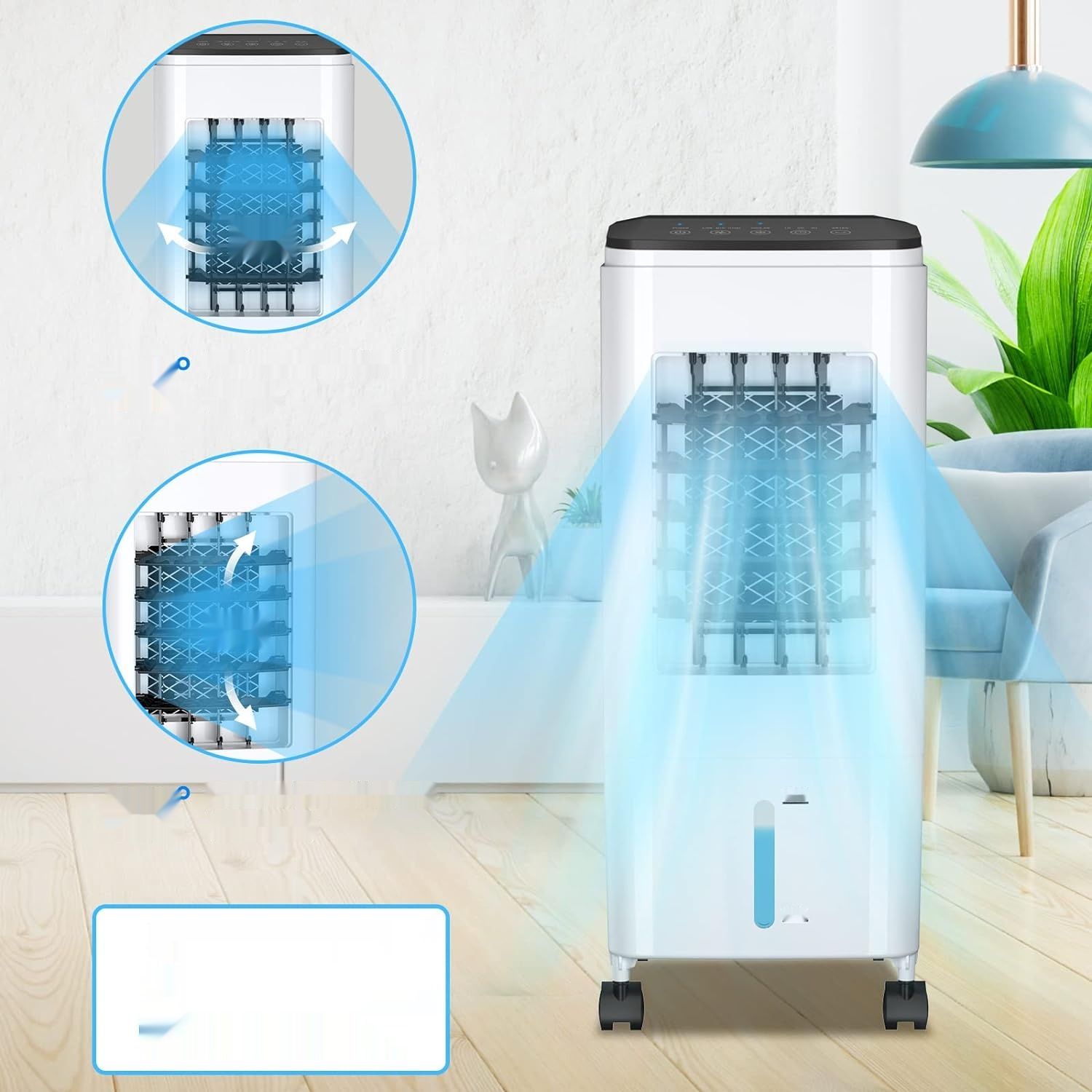 Klimatyzator przenośny, 60 W, oszczędzanie energii, zbiornik 5,5 L, timer 7H.