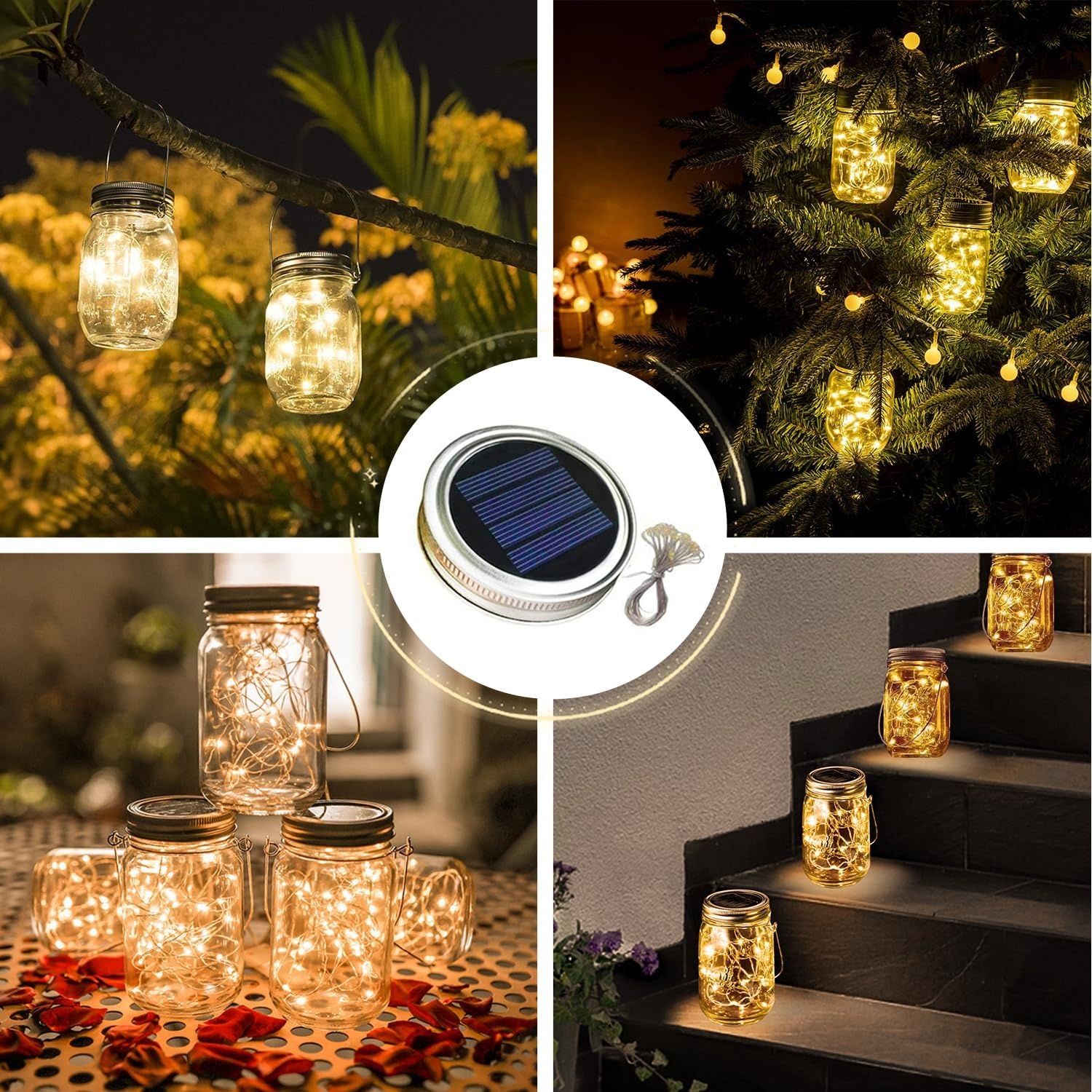 Dracarys 3 Pack Solar Mason Jar Light Deckel 3m 30 LED Lampen, Garten, Hochzeit Decor