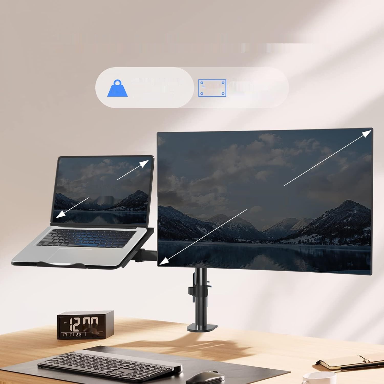 Suptek uchwyt do 2 monitorów LCD LED 13-27 cali, na biurko (MD6432TP004)