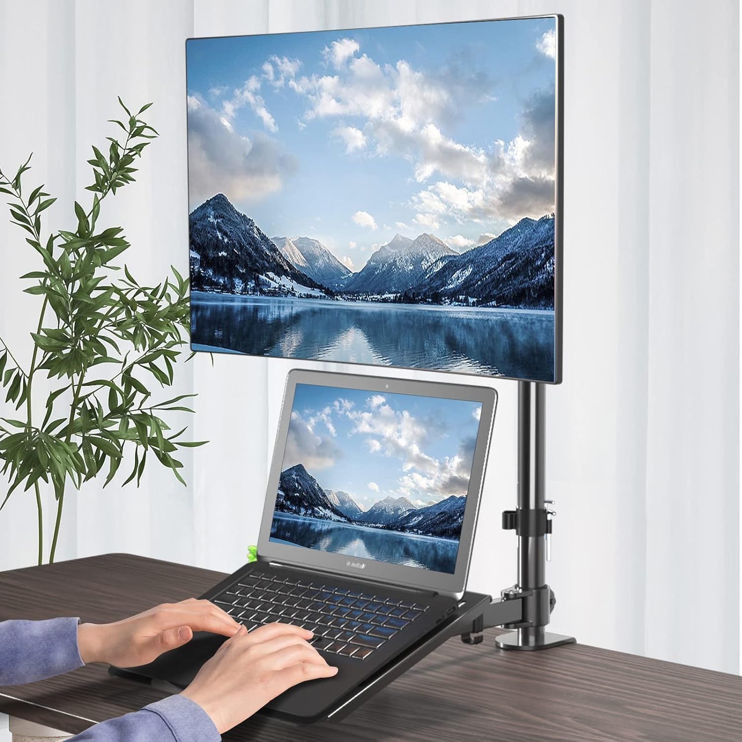 Suptek uchwyt do 2 monitorów LCD LED 13-27 cali, na biurko (MD6432TP004)