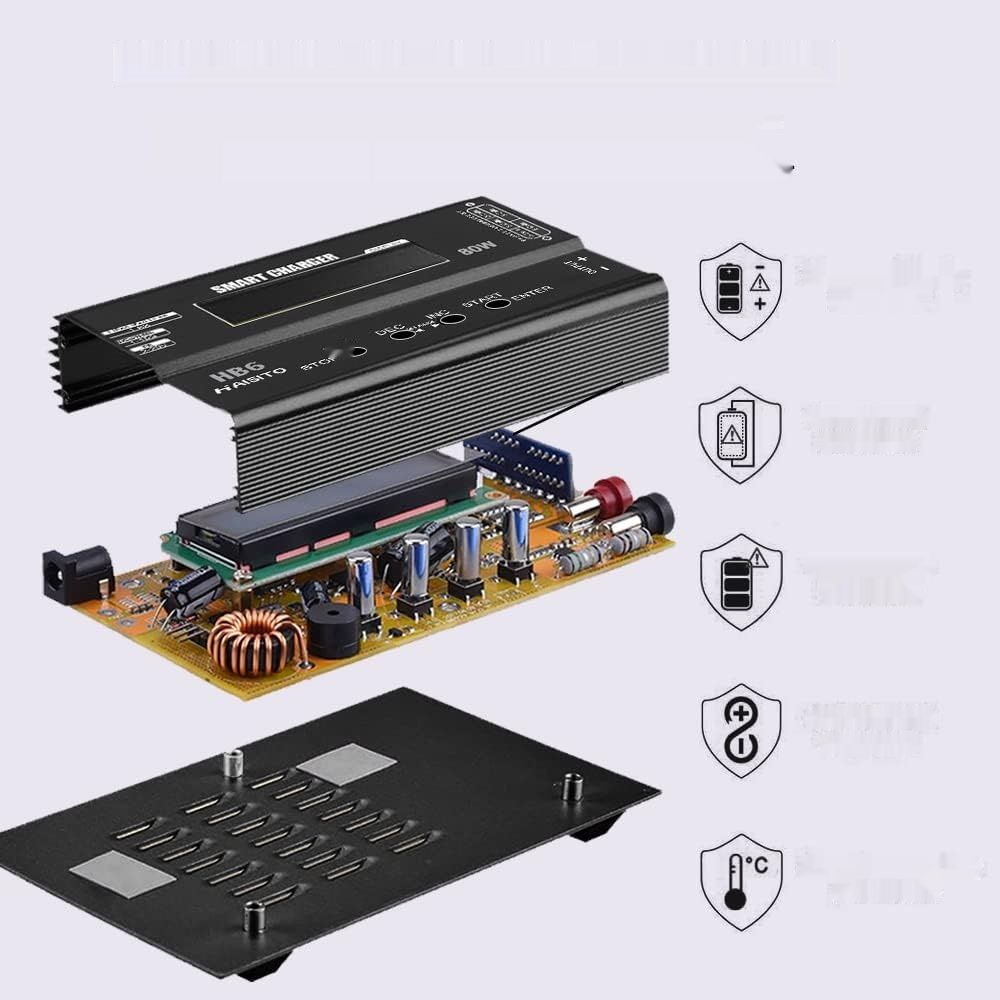 Haisito Lipo Charger 80W 6A, Ładowarka RC z ekranem LED, Zasilacz i Adapteri
