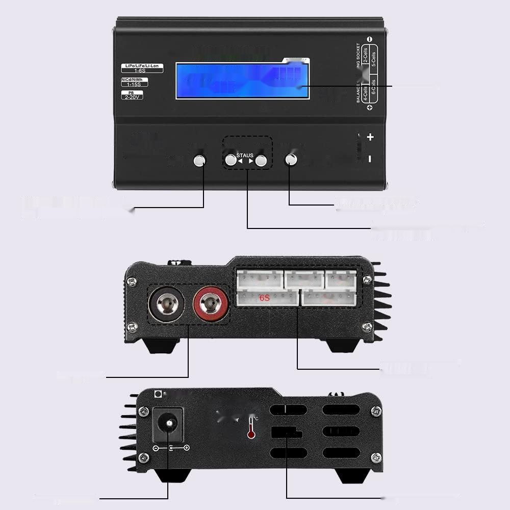 Haisito Lipo Charger 80W 6A, Ładowarka RC z ekranem LED, Zasilacz i Adapteri