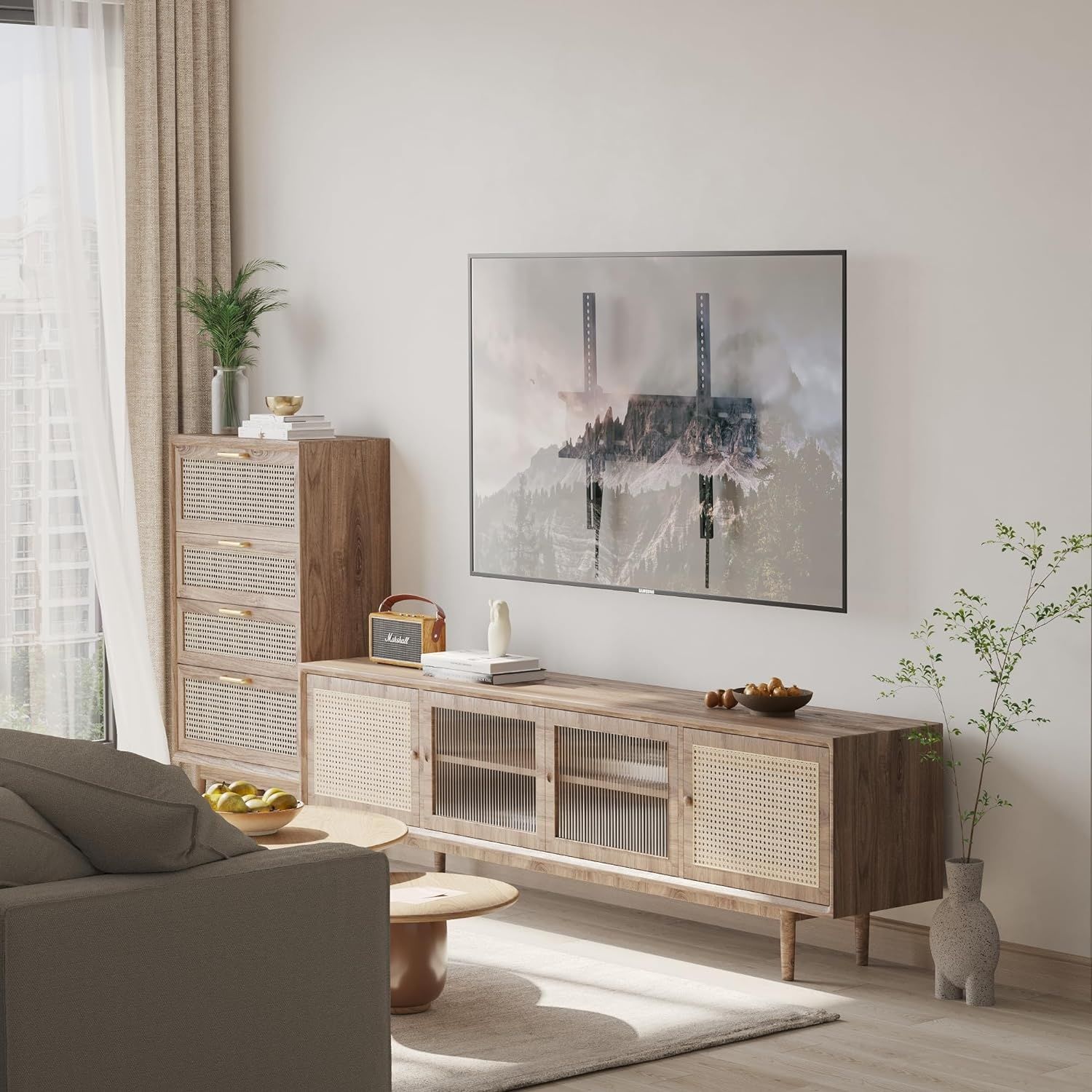 BONTEC Uchwyt TV na ścianę, uchylny, ultra cienki, dla TV 23-55&quot;, max 45 kg.