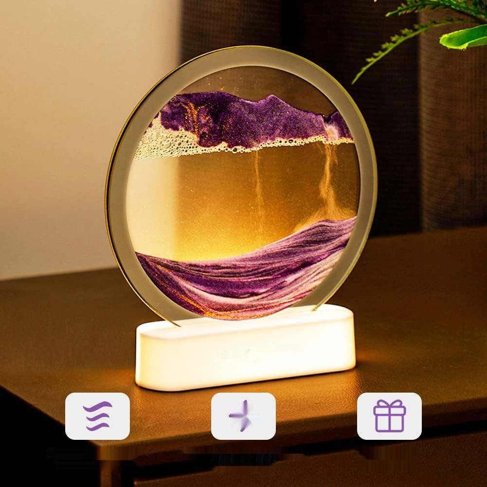 OSDUE 3D Dynamiczny Obraz z Piasku, Naturalny Krajobraz, 7 Calowy, Fioletowy