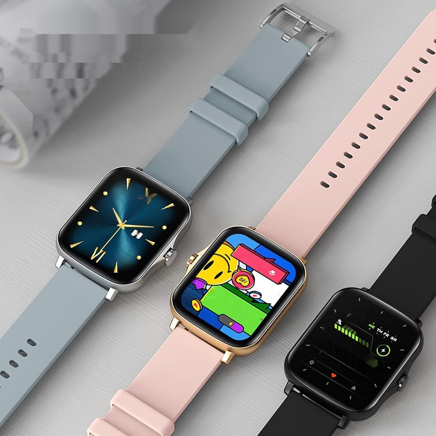 Smartwatch mit Lautsprecher, 1.7&quot; Touchscreen, Bluetooth, Musik, WhatsApp, Fitness-Tracker, Pulsuhr, Sportuhr.