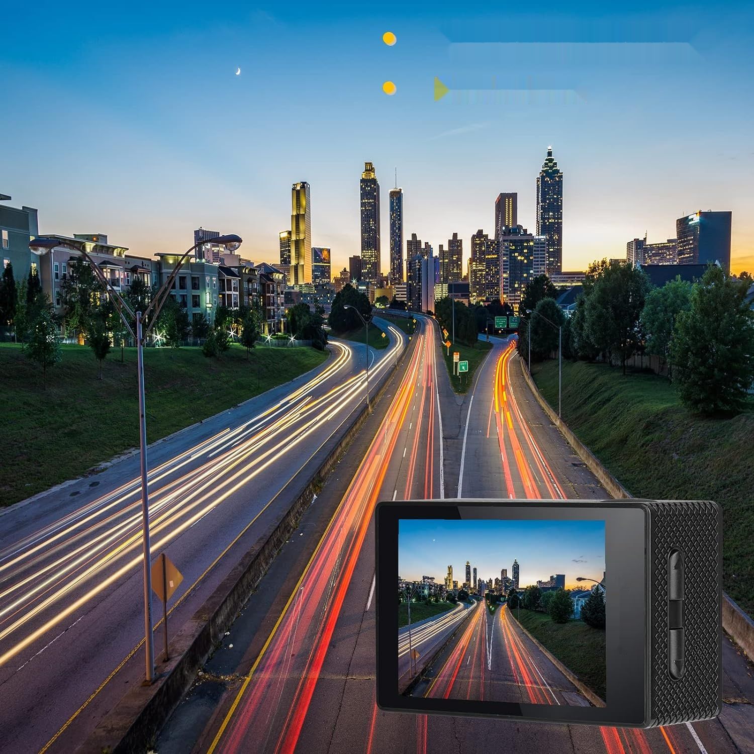 Jadfezy WiFi Action Cam HD 1080P, 12MP, wodoodporna do 30 m, 2 x 1050 mAh baterii.