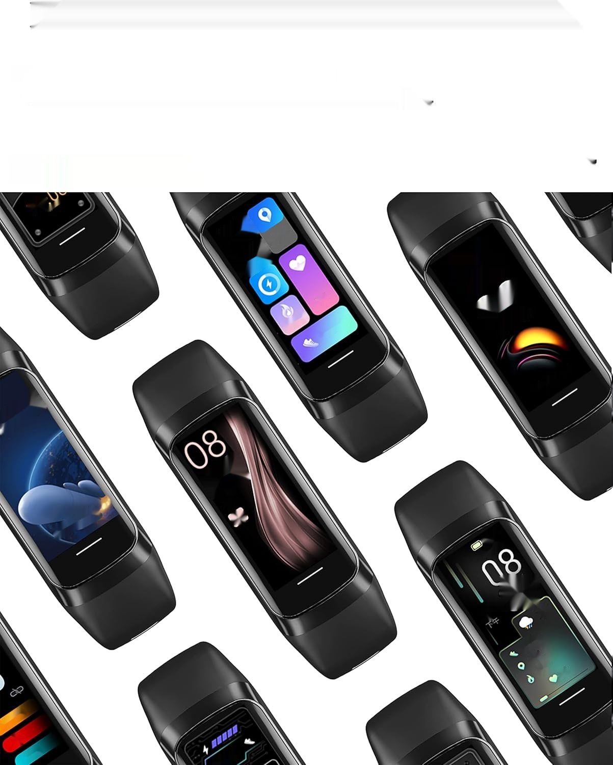 Zegarek fitness dla kobiet, Smartwatch, krokomierz, monitor tętna, różowy.