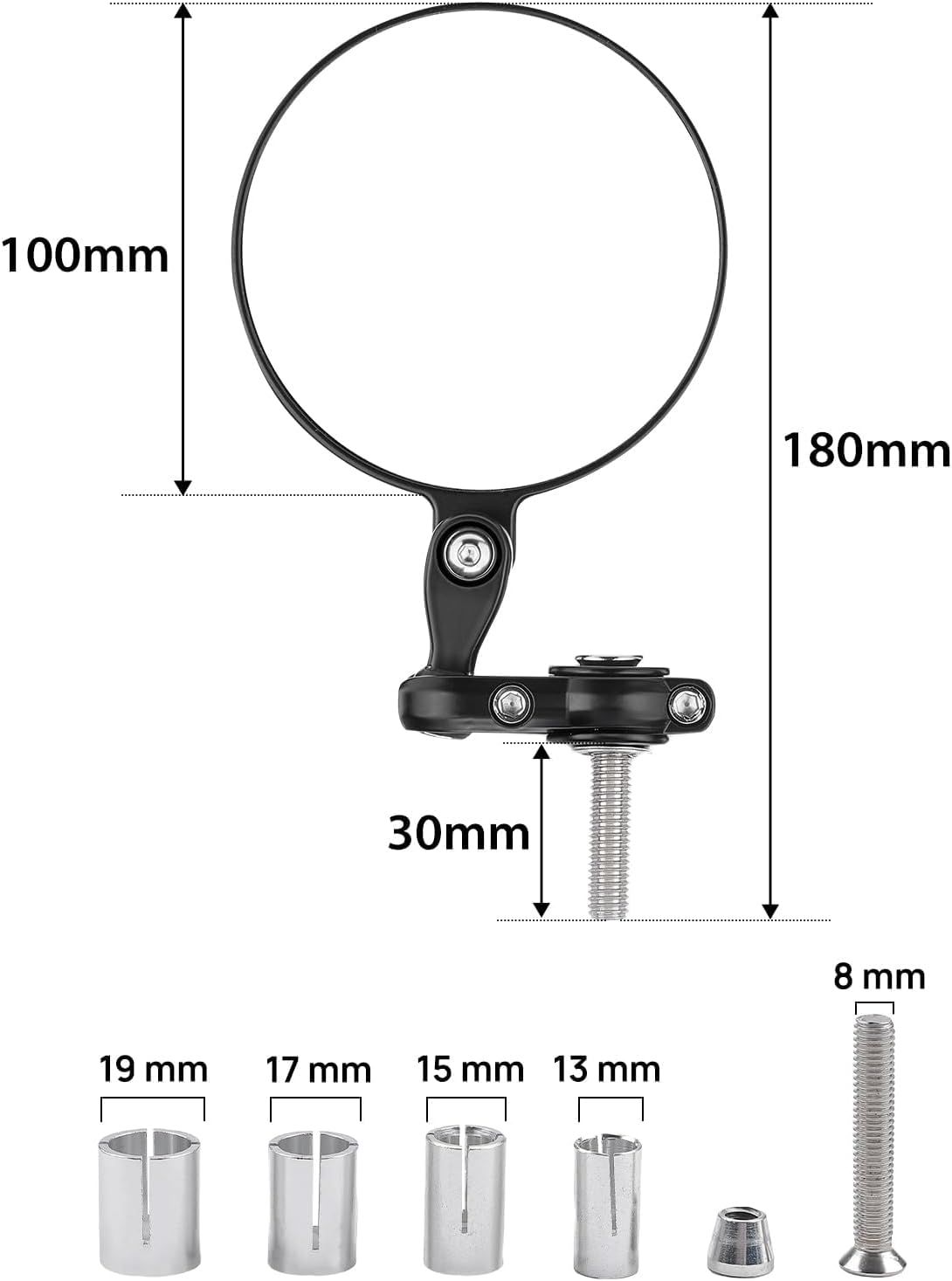 Lusterko motocyklowe CNC, obrotowe 360°, E24, montowane na końcu kierownicy, 7/8 cala, kompatybilne ze skuterem, ATV, MT07, MT09, Z750, Cb125R, Z900