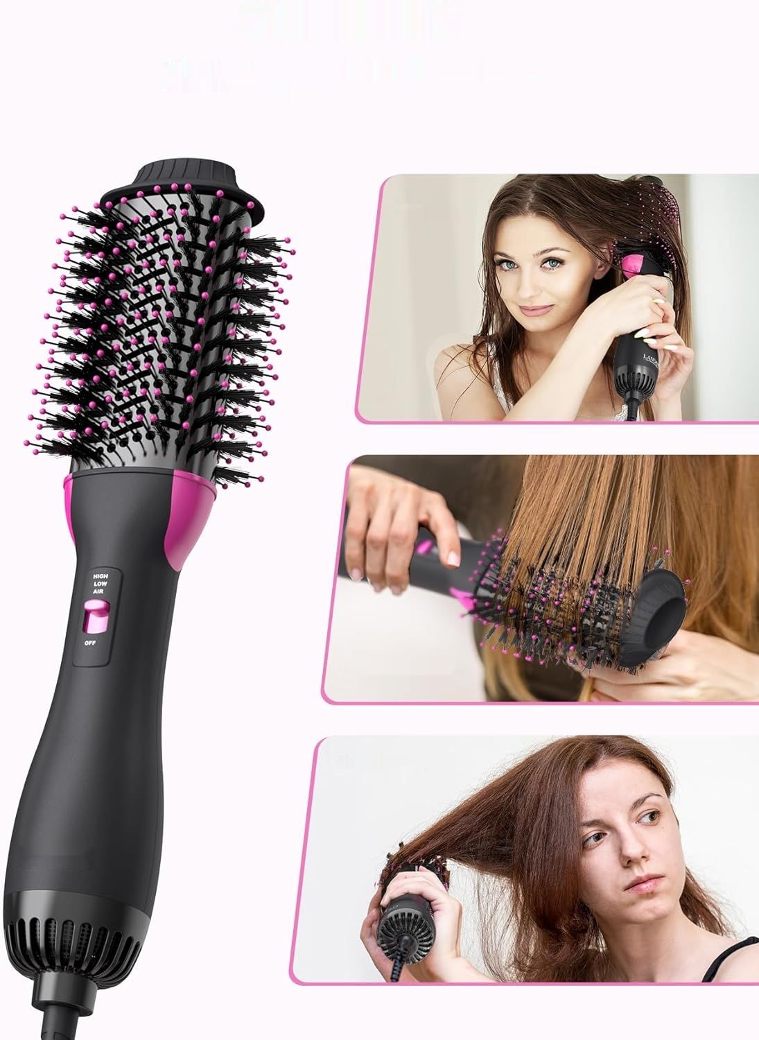 Hot Air Brush Round Brush Hair Dryer Styling Brush: Jonowa szczotka z gorącym powietrzem do nadania objętości.