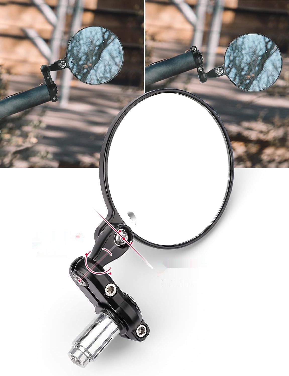 Lusterko motocyklowe CNC, obrotowe 360°, E24, montowane na końcu kierownicy, 7/8 cala, kompatybilne ze skuterem, ATV, MT07, MT09, Z750, Cb125R, Z900