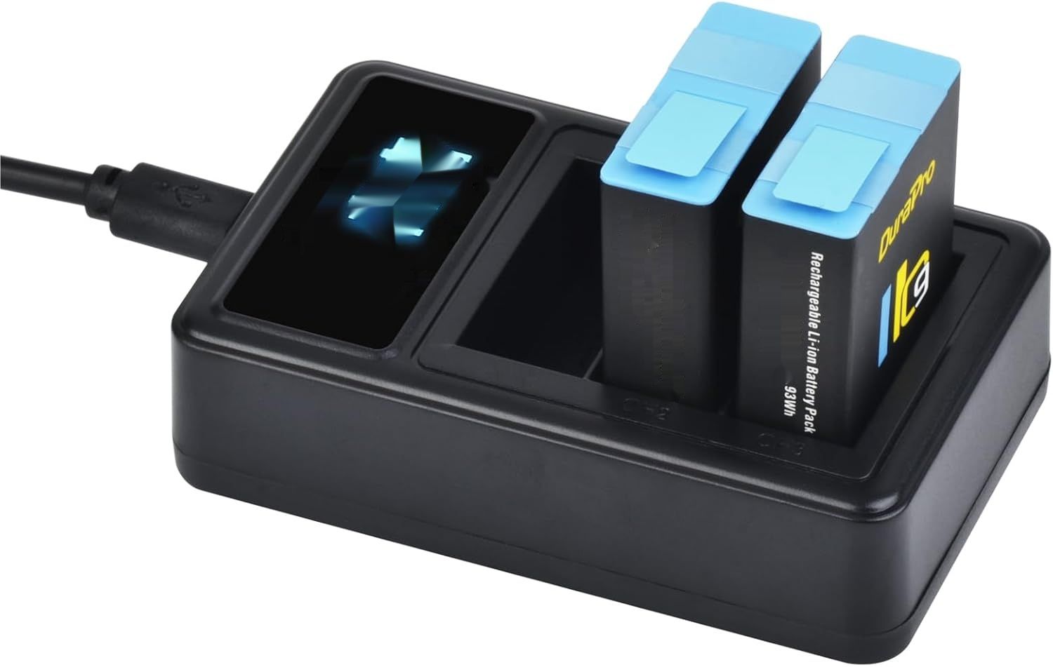DuraPro 2 x Akumulator + Ładowarka USB 3 gniazda LED i port Type C do GoPro Hero
