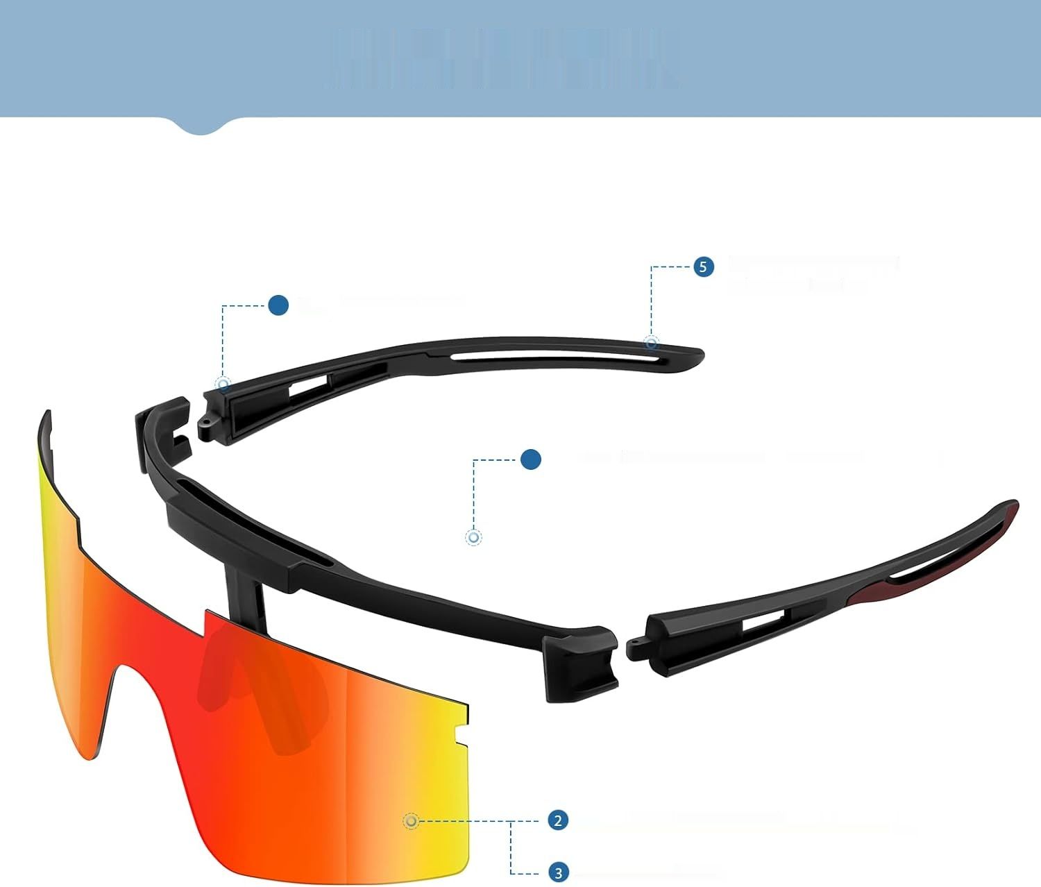 suoso Polaryzacyjne Okulary Sportowe UV400 w 37 kolorach dla mężczyzn i kobiet