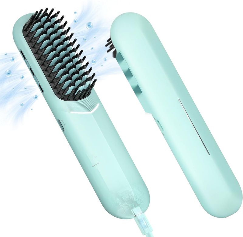 webeauty Szczotka Prostująca Bezprzewodowa, Prostownica Mini z Ładowaniem Typu C
