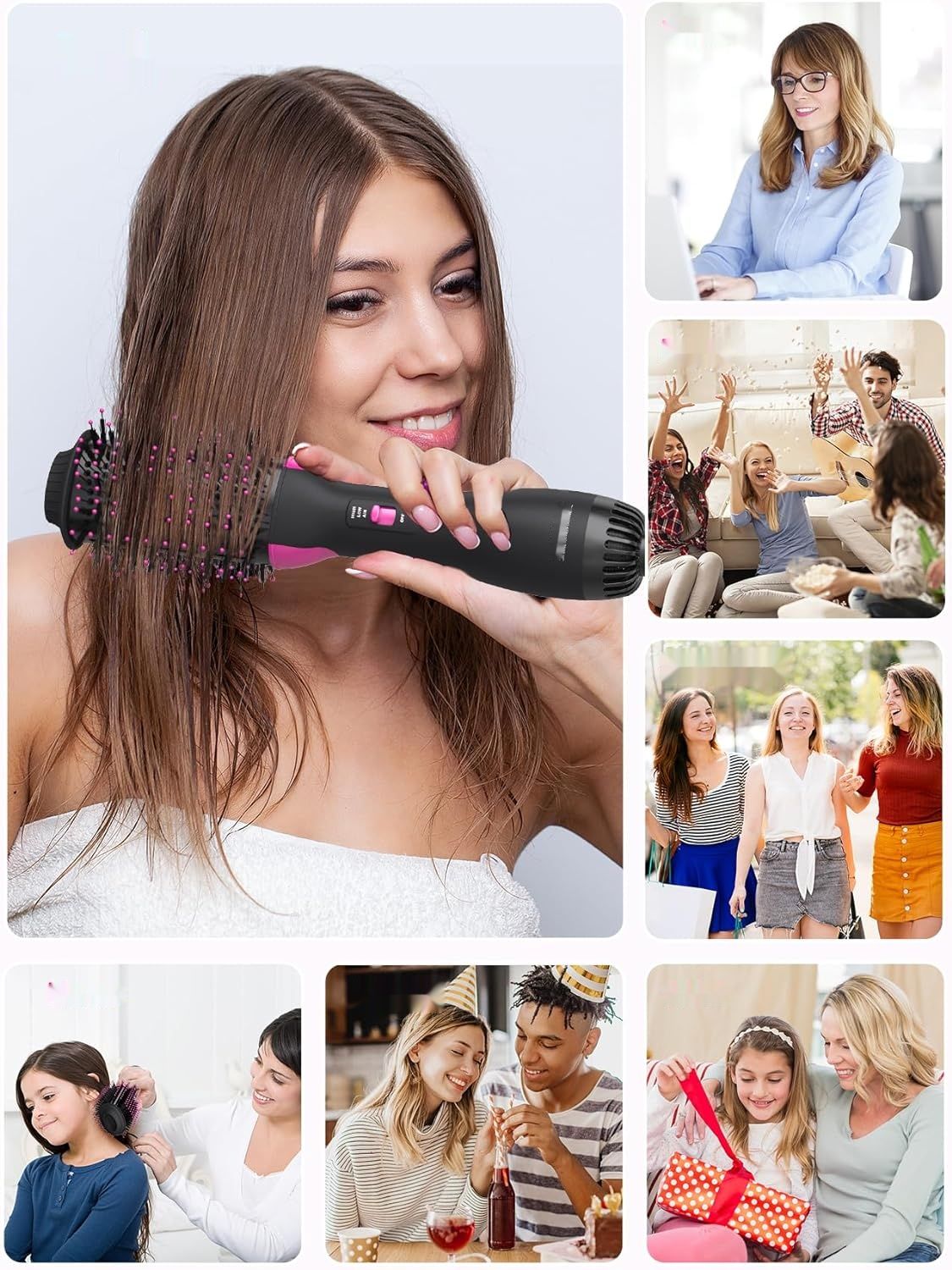Hot Air Brush Round Brush Hair Dryer Styling Brush: Jonowa szczotka z gorącym powietrzem do nadania objętości.