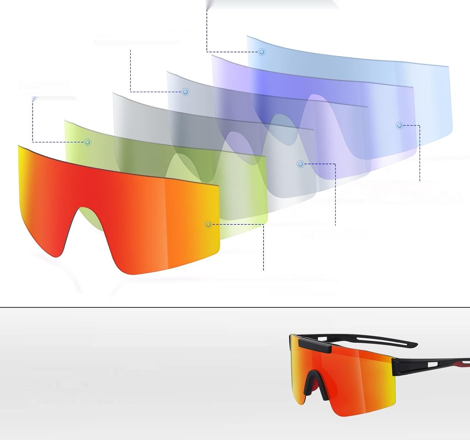 suoso Polaryzacyjne Okulary Sportowe UV400 w 37 kolorach dla mężczyzn i kobiet