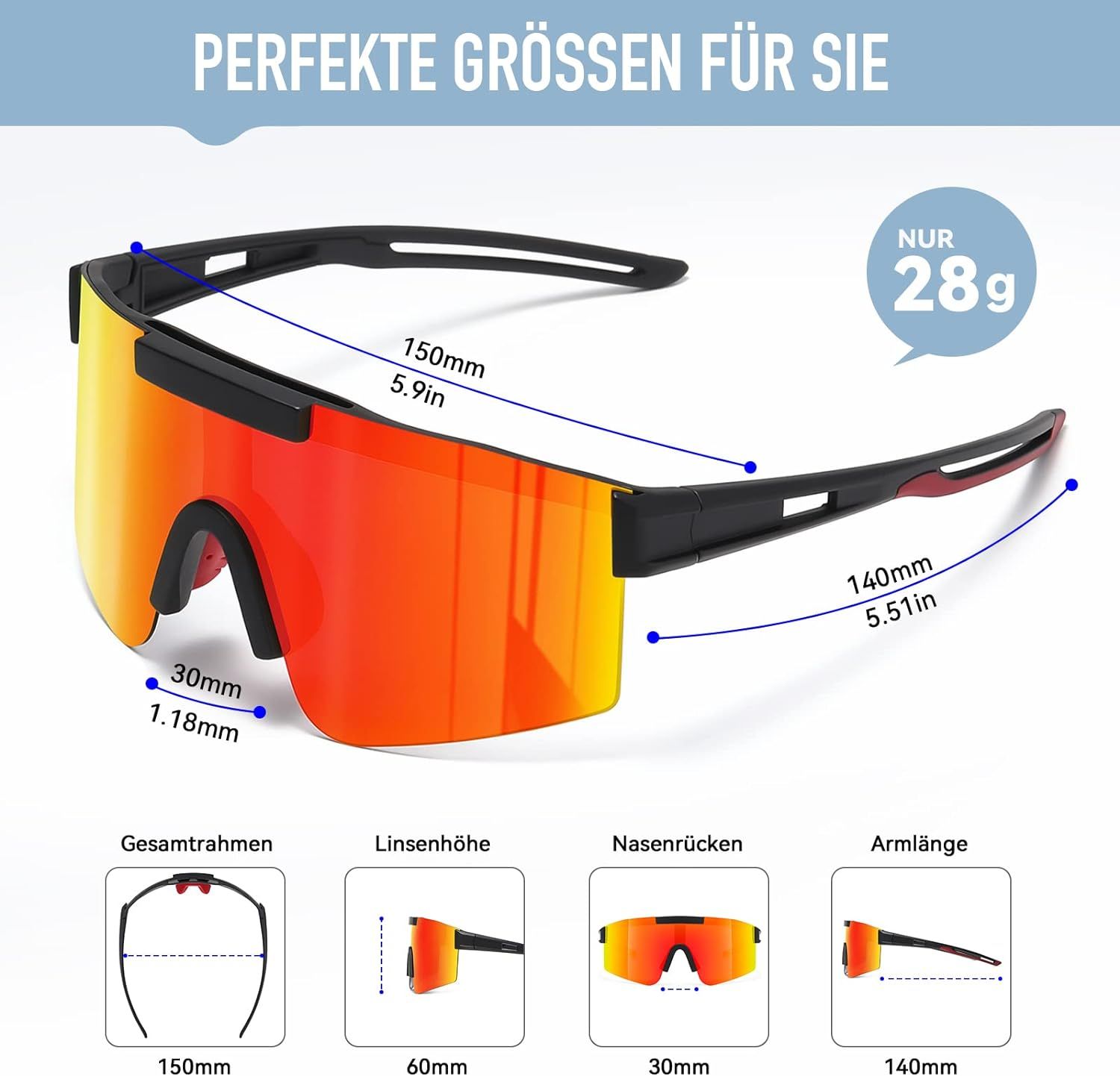 suoso Polaryzacyjne Okulary Sportowe UV400 w 37 kolorach dla mężczyzn i kobiet