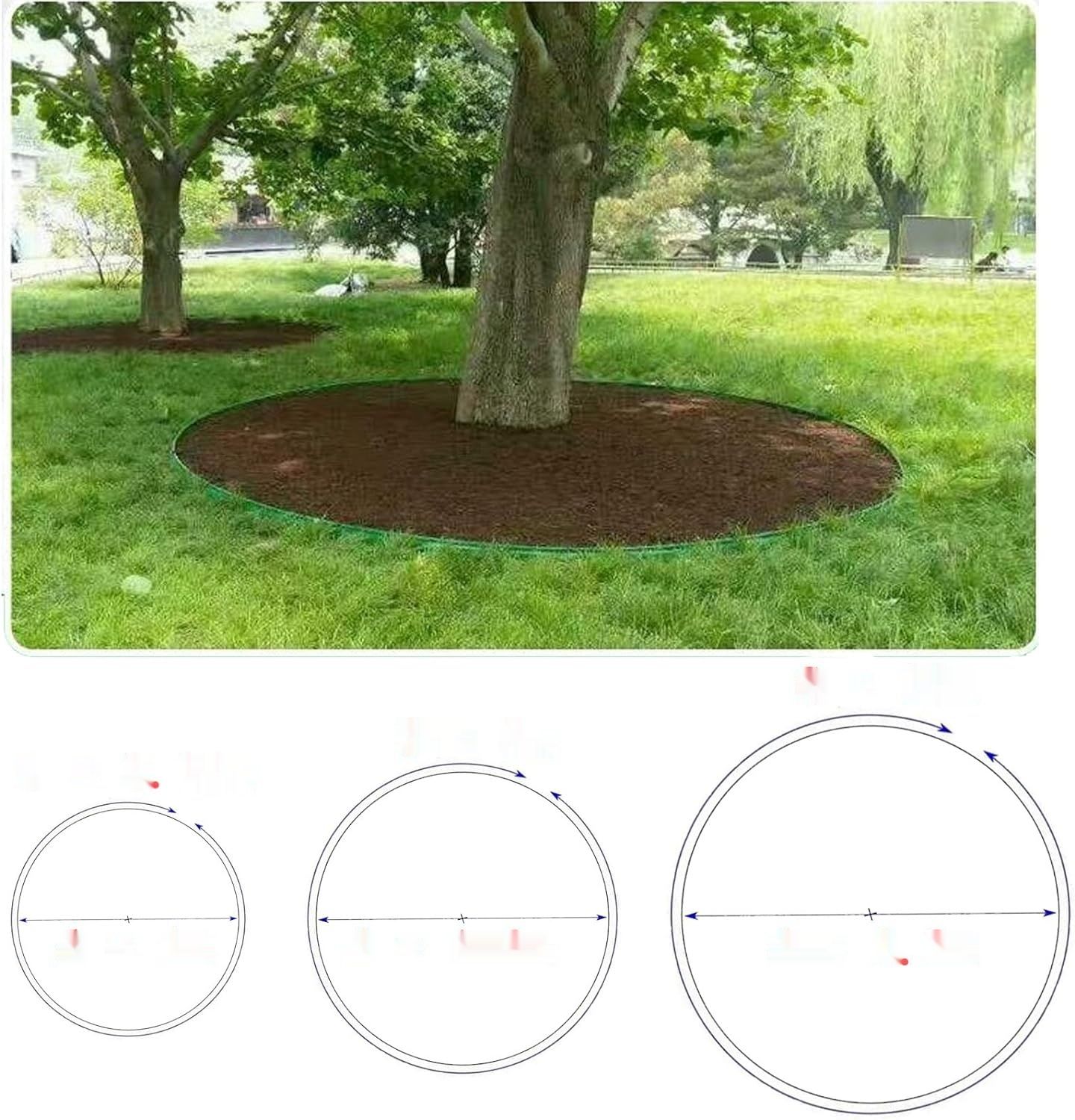 Aotuosa Elastyczna Plastikowa Obrzeża Trawnika, 10 cm x 10 m z 30 Kotwami