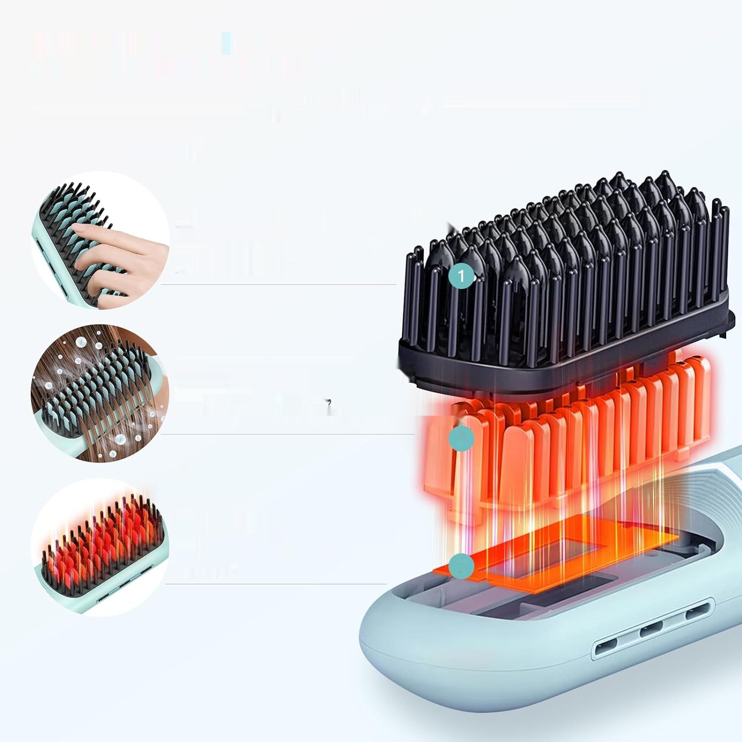 webeauty Szczotka Prostująca Bezprzewodowa, Prostownica Mini z Ładowaniem Typu C