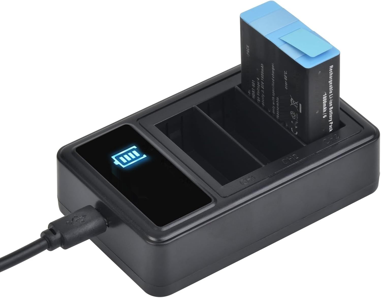 DuraPro 2 x Akumulator + Ładowarka USB 3 gniazda LED i port Type C do GoPro Hero