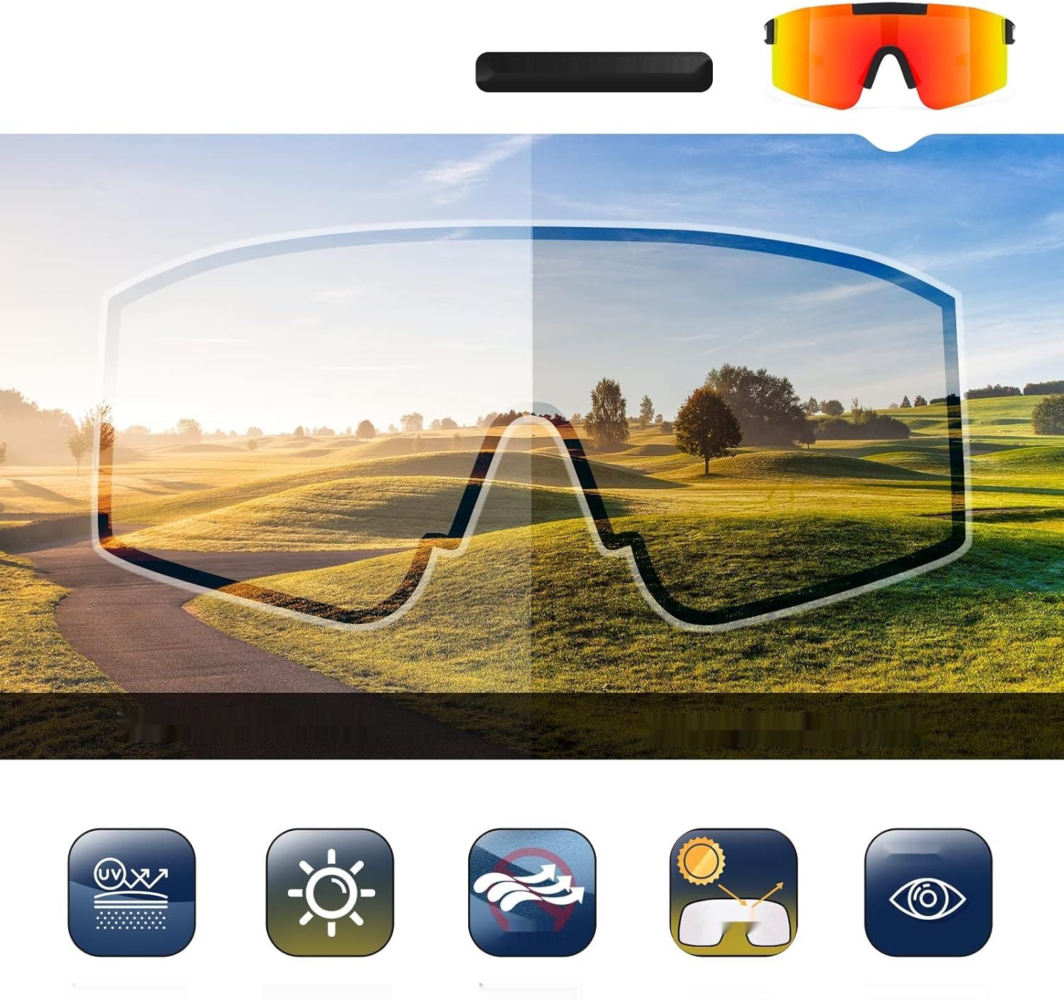 Okulary sportowe UV400, polaryzacyjne, unisex