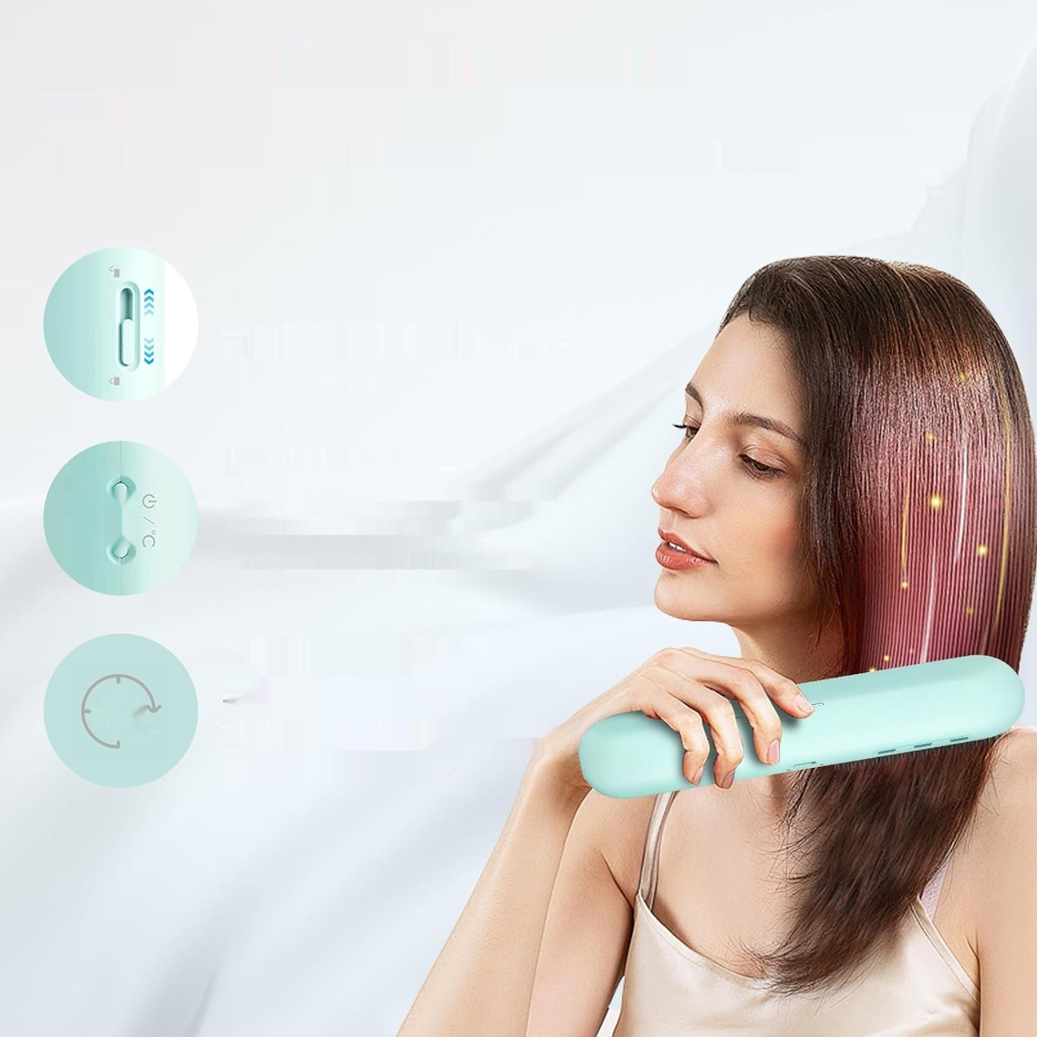 webeauty Szczotka Prostująca Bezprzewodowa, Prostownica Mini z Ładowaniem Typu C